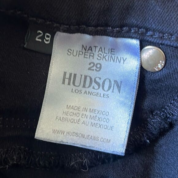Hudson Jeans Black Skinny Stretch Denim Mid Rise Women's Size 29 - Picture 7 of 8